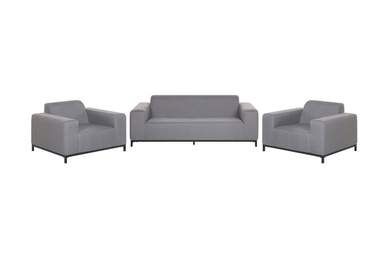 Hughen Loungegruppe 5-seter - Grå / Svart - Hagemøbler - Loungemøbler - Loungesett