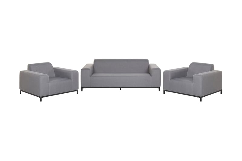 Hughen Loungegruppe 5-seter - Grå / Svart - Hagemøbler - Loungemøbler - Loungesett