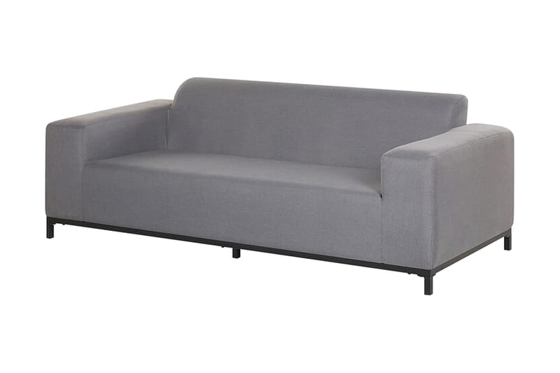 Hughen Loungegruppe 5-seter - Grå / Svart - Hagemøbler - Loungemøbler - Loungesett