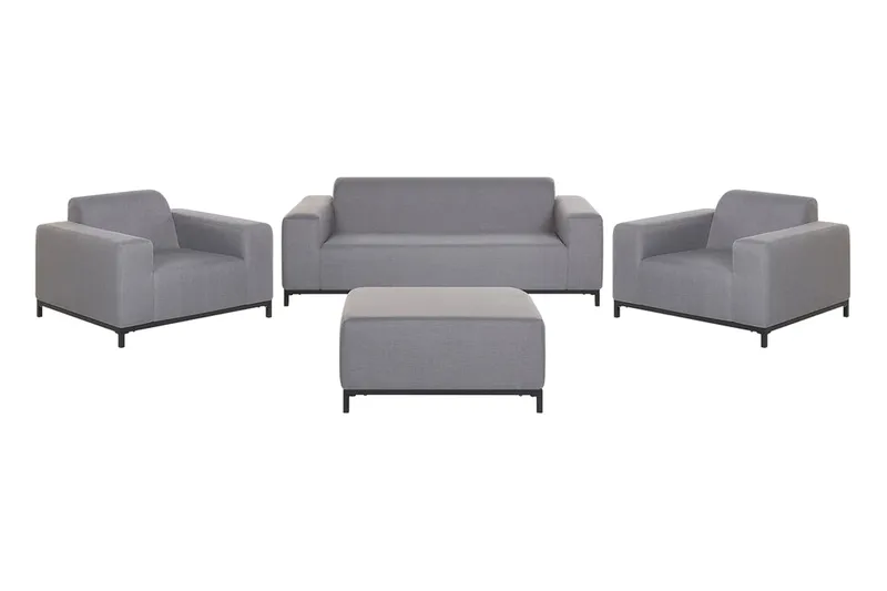 Hughen Loungegruppe 5-seter - Grå / Svart - Hagemøbler - Loungemøbler - Loungesett