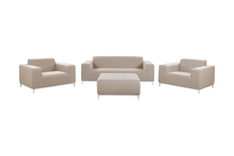 Hughen Loungegruppe 5-seters - Beige - Verandamøbler - Sofagruppe utendørs - Loungesett