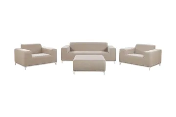 Hughen Loungegruppe 5-seters - Beige - Hagemøbler - Loungemøbler - Loungesett