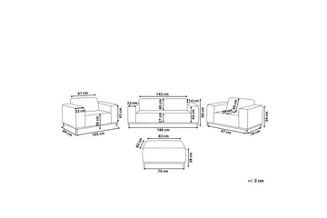 Hughen Loungegruppe 5-seters - Beige - Hagemøbler - Loungemøbler - Loungesett