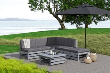 Husarn Hjørneloungegruppe Matt Grå - KWA - Hage - Utemiljø - Veranda & terrasse - Verandamøbler