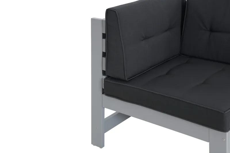 Husarn Hjørnemodul med Pute Matt Grå - KWA - Hagemøbler - Loungemøbler - Loungesett