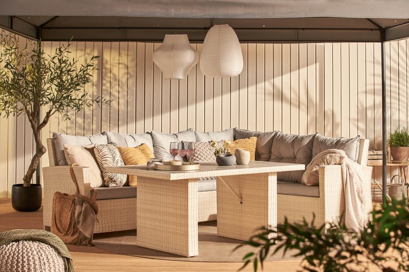 James Loungegruppe Høyre - Hvit/Aintwood Bord - Verandamøbler - Hagemøbler barn - Sofagruppe utendørs - Loungesett