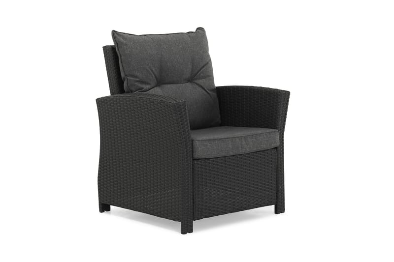 James Loungegruppe Svart/Aintwood - Bord Sofa 2 Skamler+Puter - Hage - Utemiljø - Veranda & terrasse - Verandamøbler