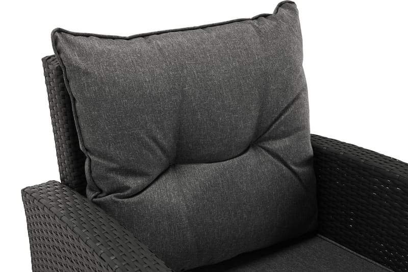 James Loungegruppe Svart/Aintwood - Bord Sofa 2 Skamler+Puter - Hage - Utemiljø - Veranda & terrasse - Verandamøbler