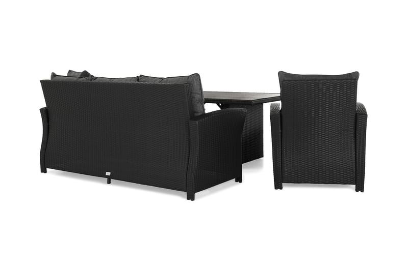 James Loungegruppe Svart/Aintwood - Bord Sofa 2 Skamler+Puter - Hage - Utemiljø - Veranda & terrasse - Verandamøbler