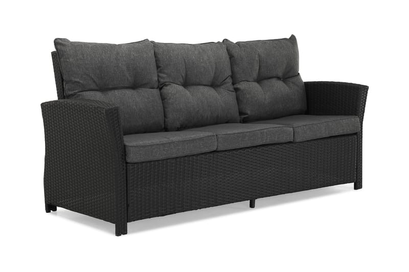 James Loungegruppe Svart/Aintwood - Bord Sofa 2 Skamler+Puter - Hage - Utemiljø - Veranda & terrasse - Verandamøbler