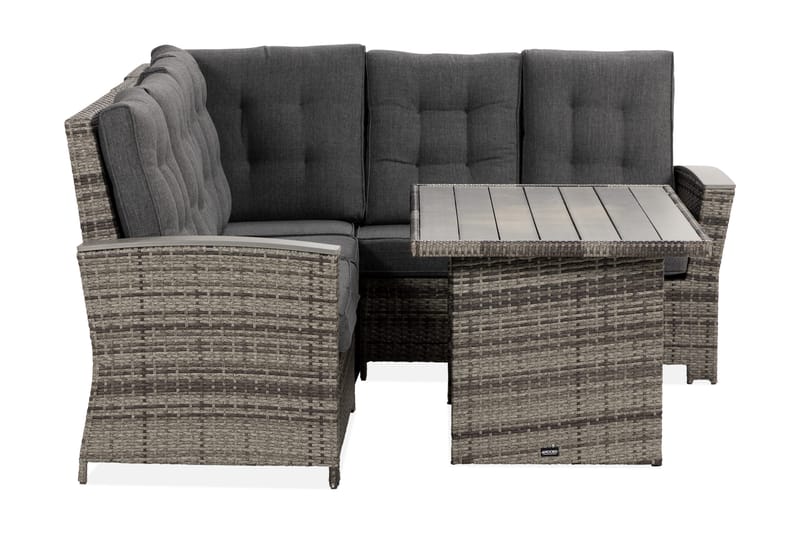 James Luksus loungegruppe vendbar - Grå / svarte puter - Hagemøbler - Loungemøbler - Loungesett