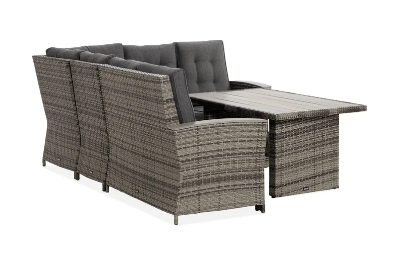 James Luksus loungegruppe vendbar - Grå / svarte puter - Hagemøbler - Loungemøbler - Loungesett