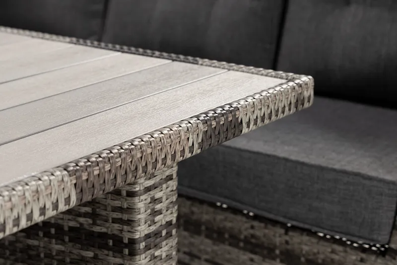 James Luksus loungegruppe vendbar - Grå / svarte puter - Hagemøbler - Loungemøbler - Loungesett