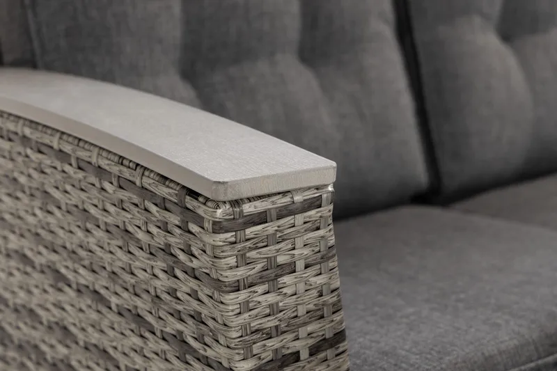 James Luksus loungegruppe vendbar - Grå / svarte puter - Hagemøbler - Loungemøbler - Loungesett