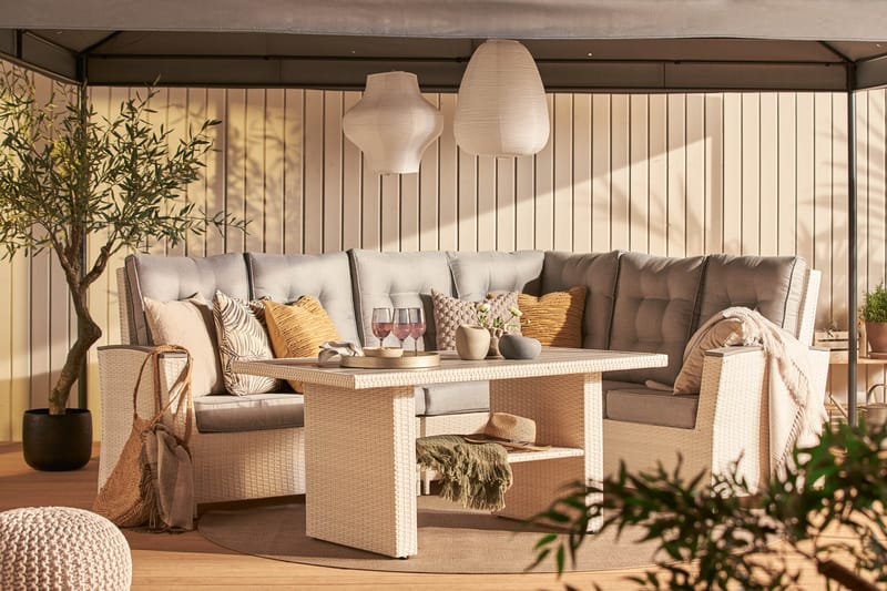 James Lyx Loungegruppe Vendbar - Hvit - Verandamøbler - Sofagruppe utendørs - Loungesett