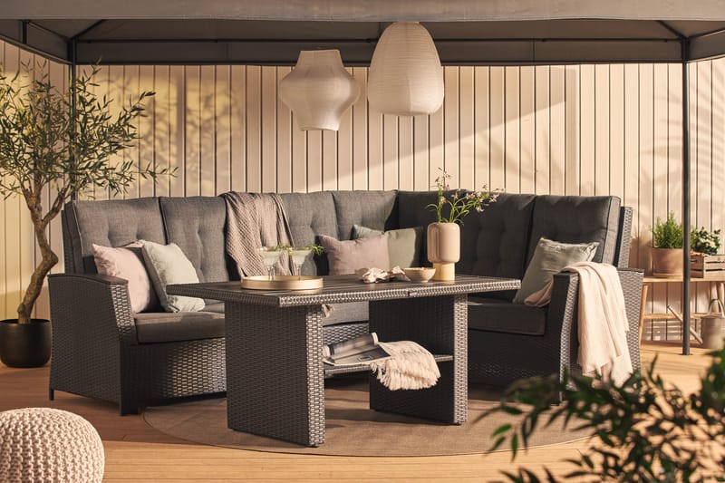 James Lyx Loungegruppe Vendbar - Svart - Hagemøbler - Loungemøbler - Loungesett