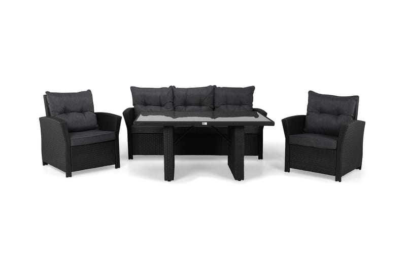 James Sofagruppe - Glass/Svart - Hagemøbler - Loungemøbler - Loungesett