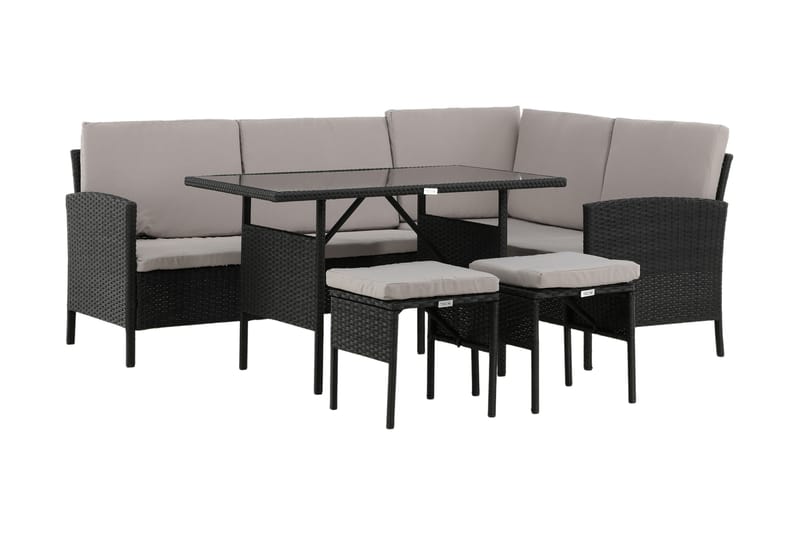 Knock Hjørnesofa Svart - Venture Home - Verandamøbler - Sofagruppe utendørs - Loungesett
