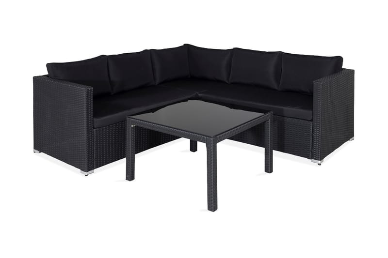 Kuba Loungegruppe med Puter - Svart - Hagemøbler - Loungemøbler - Loungesett