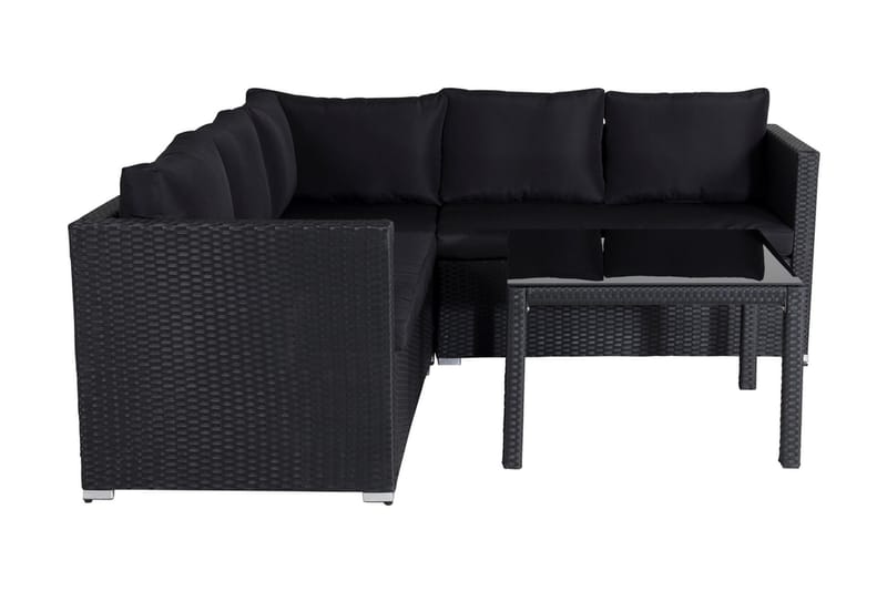 Kuba Loungegruppe med Puter - Svart - Hagemøbler - Loungemøbler - Loungesett