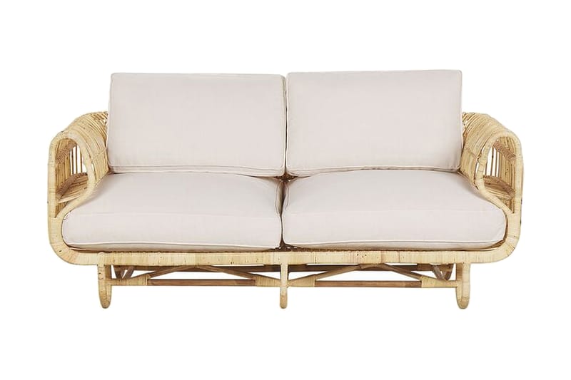 Loungegruppe 4-seters rotting natur/beige DOLCEDO - Tre/natur - Hagemøbler - Loungemøbler - Loungesett