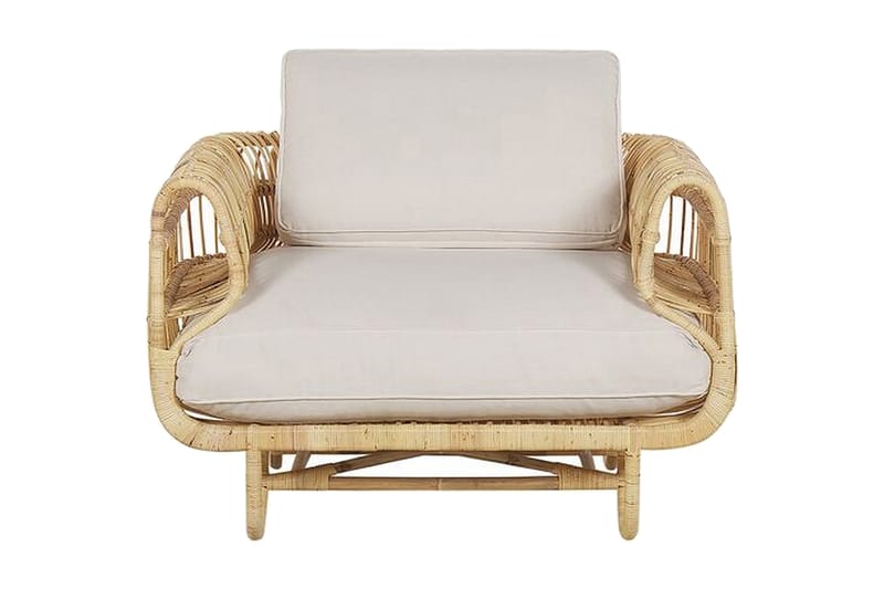Loungegruppe 4-seters rotting natur/beige DOLCEDO - Tre/natur - Hagemøbler - Loungemøbler - Loungesett