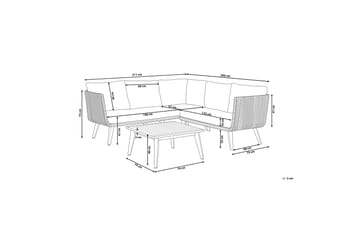 Loungegruppe ALCAMO brun / grå - Grå - Hagemøbler - Loungemøbler - Loungesett