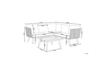 Loungegruppe ALCAMO brun / grå - Grå - Hagemøbler - Loungemøbler - Loungesett