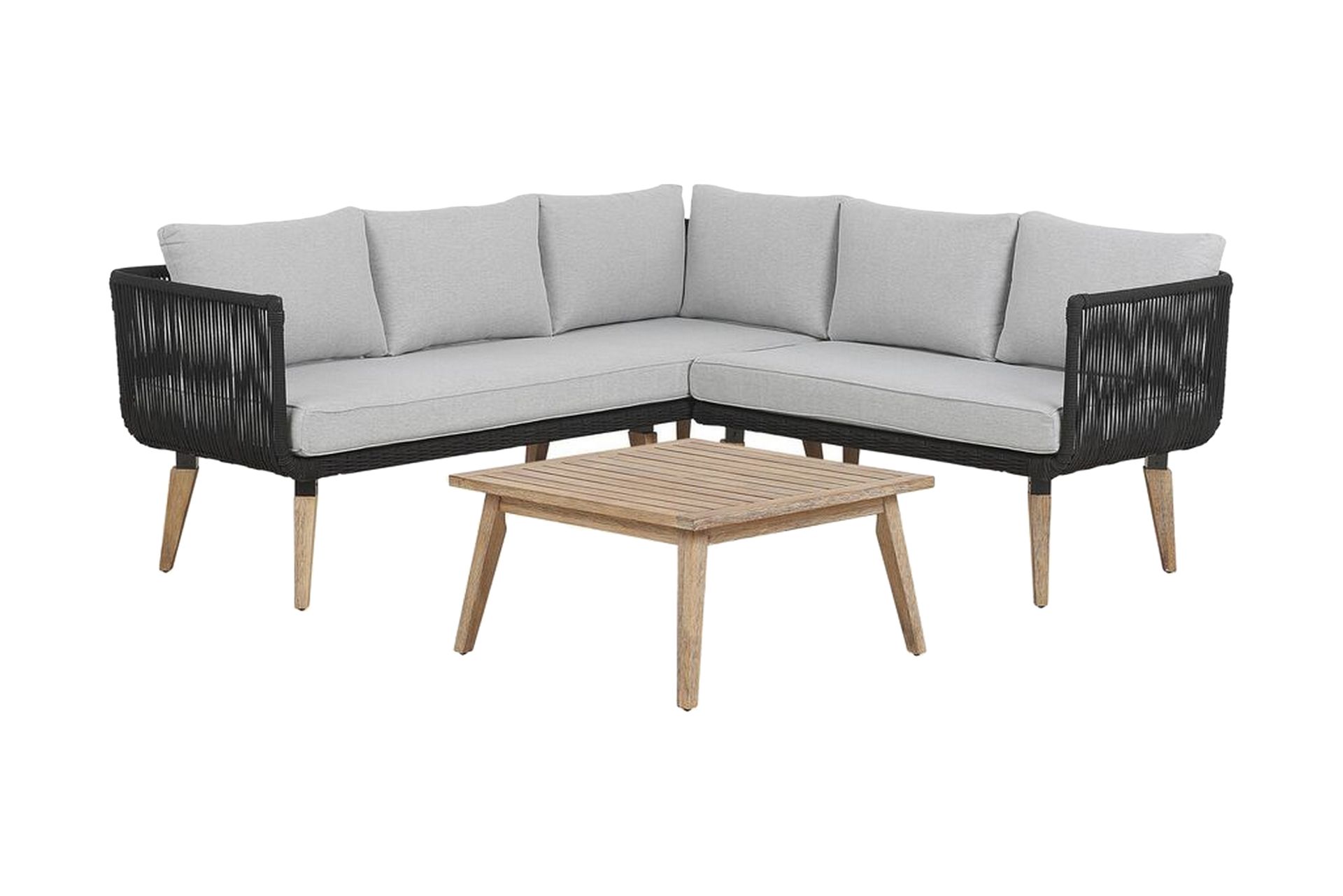 Loungegruppe ALCAMO brun / grå - Grå - Hagemøbler - Loungemøbler - Loungesett