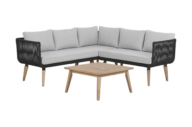 Loungegruppe ALCAMO brun / grå - Grå - Verandamøbler - Sofagruppe utendørs - Loungesett