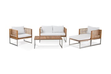 Loungegruppe BERMUDA akasietre med puter - Tre / Natur - Hagemøbler - Loungemøbler - Loungesett