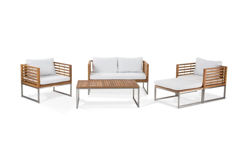 Loungegruppe BERMUDA akasietre med puter - Tre / Natur - Hagemøbler - Loungemøbler - Loungesett