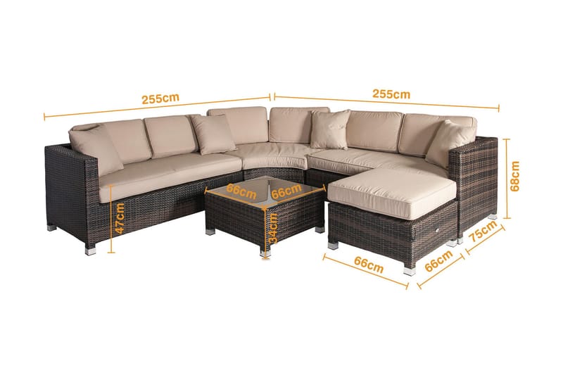 Loungegruppe DAWSON - Hagemøbler - Loungemøbler - Loungesett