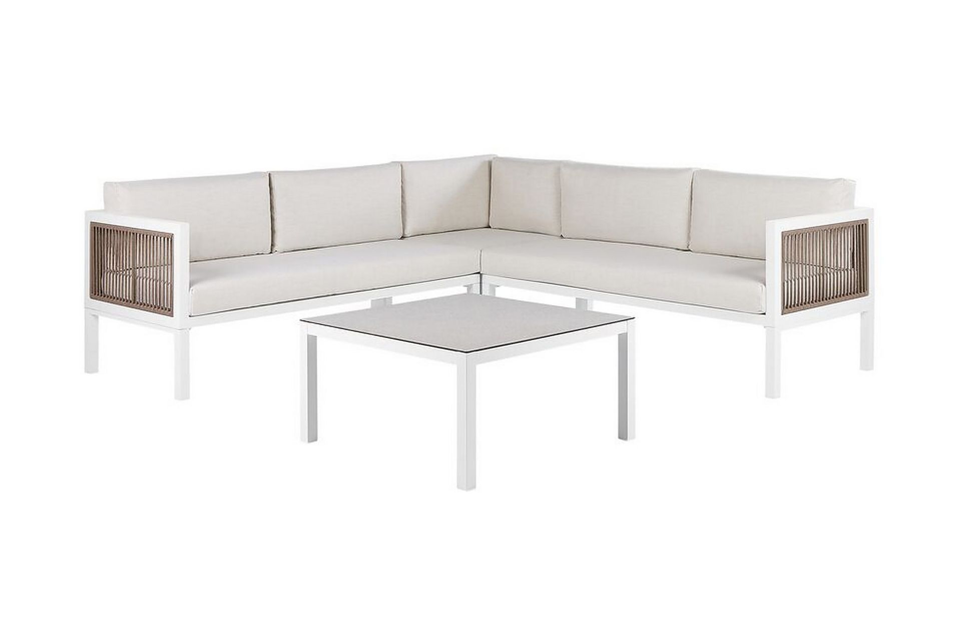 Loungegruppe Hvit/ brun BORELLO - Hvit