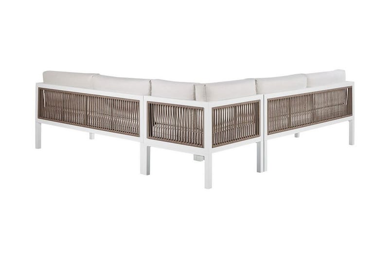 Loungegruppe Hvit/ brun BORELLO - Hvit - Hagemøbler - Loungemøbler - Loungesett