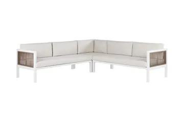 Loungegruppe Hvit/ brun BORELLO - Hvit - Hagemøbler - Loungemøbler - Loungesett