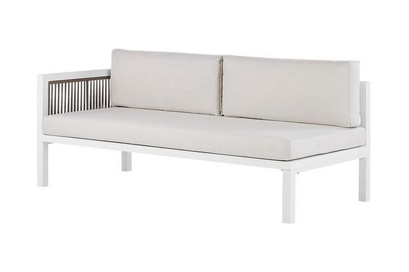 Loungegruppe Hvit/ brun BORELLO - Hvit - Hagemøbler - Loungemøbler - Loungesett