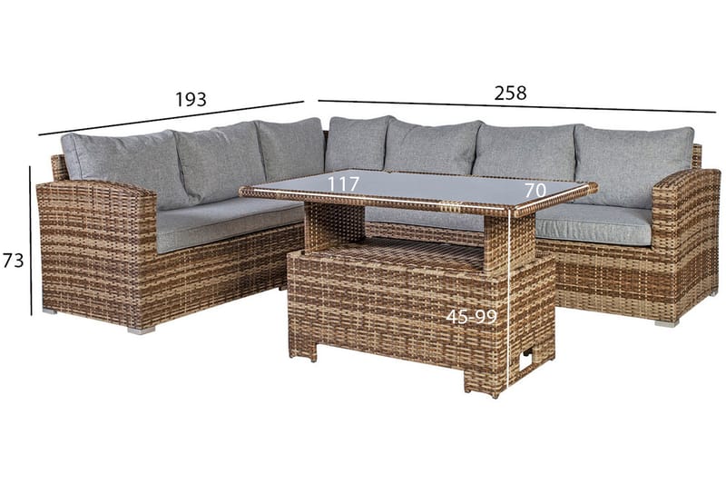 Loungegruppe ZURICH - Verandamøbler - Sofagruppe utendørs - Loungesett
