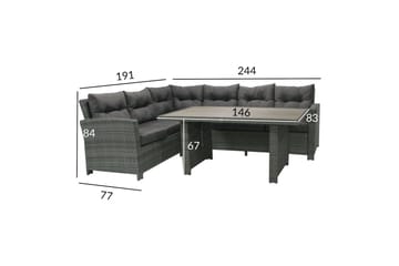 Loungegruppe PAVIA med pute - Hagemøbler - Loungemøbler - Loungesett