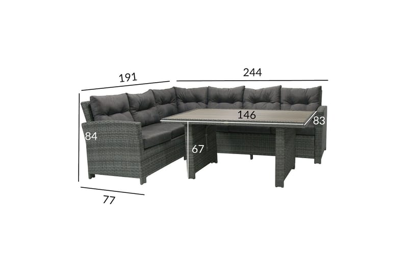 Loungegruppe PAVIA med pute - Hagemøbler - Loungemøbler - Loungesett