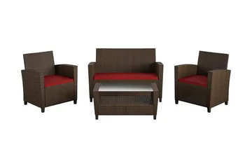 Malmo Loungegruppe Kunstrotting Brun - Dorel Home - Hagemøbler - Loungemøbler - Loungesett