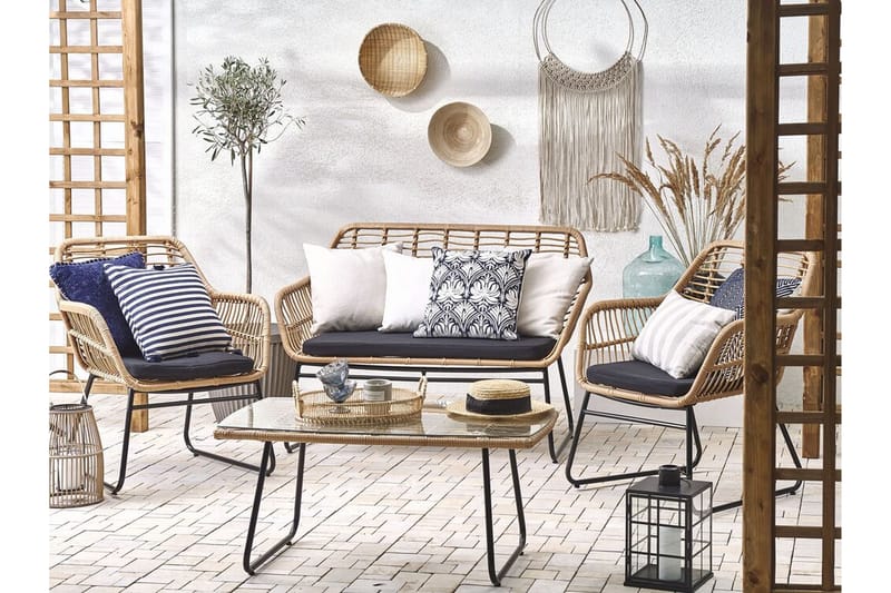 Malvedo Hagegruppe - Tre/Natur - Hagemøbler - Loungemøbler - Loungesett