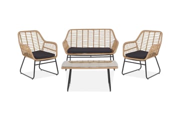 Malvedo Hagegruppe - Tre/Natur - Hagemøbler - Loungemøbler - Loungesett