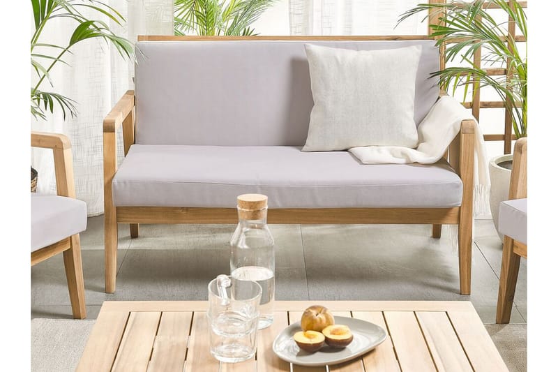 Mandrelle 4-seter Loungegruppe - Natur/Akacia - Verandamøbler - Sofagruppe utendørs - Loungesett