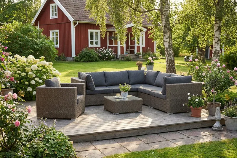 Marcus Loungegruppe - Grått Bord Hjørnesofa Lenestol - Hage - Utemiljø - Veranda & terrasse - Verandamøbler