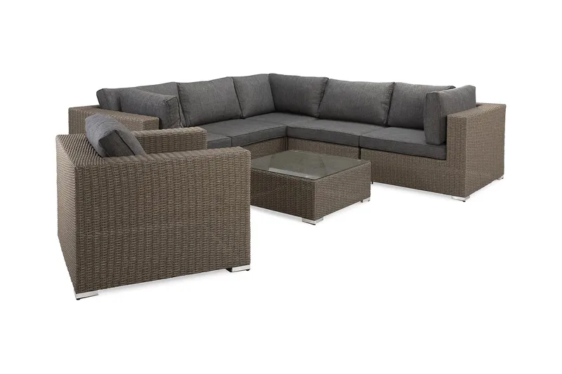 Marcus Loungegruppe - Grått Bord Hjørnesofa Lenestol - Hage - Utemiljø - Veranda & terrasse - Verandamøbler