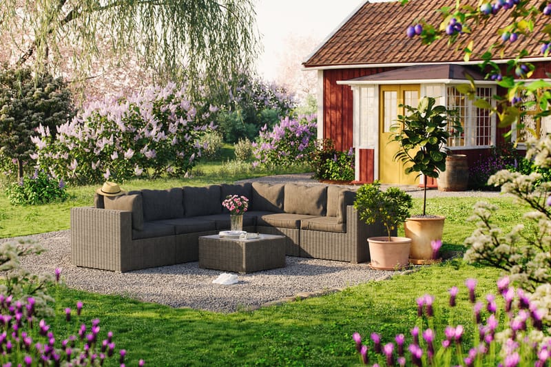 Marcus Loungegruppe - Grått Bord Hjørnesofa - Hage - Utemiljø - Veranda & terrasse - Verandamøbler