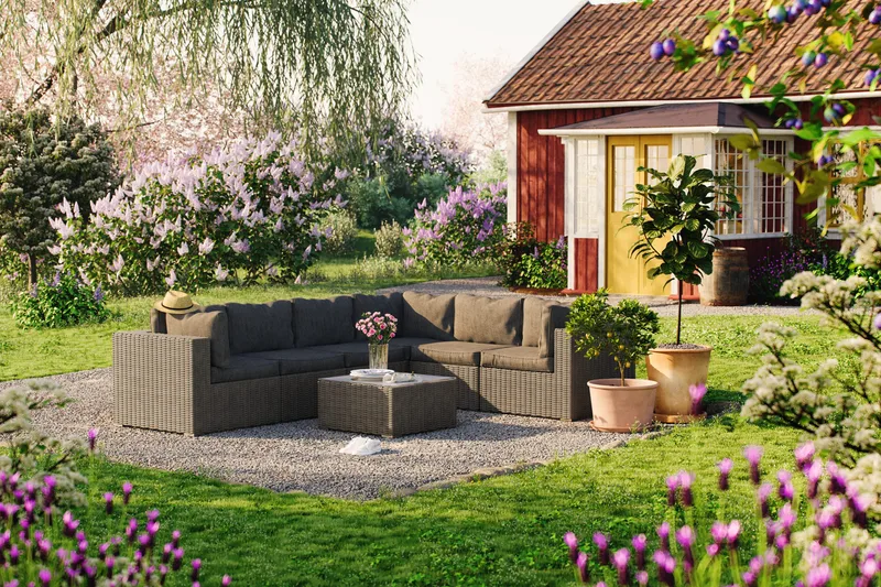 Marcus Loungegruppe - Grått Bord Hjørnesofa - Hage - Utemiljø - Veranda & terrasse - Verandamøbler