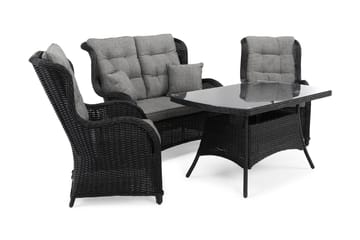 Marcus Sofagruppe 2-seter Ink. Lenestoler - Svart - Hagemøbler - Loungemøbler - Loungesett