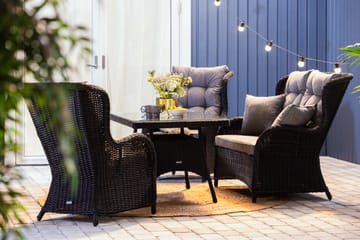 Marcus Sofagruppe 2-seter Ink. Lenestoler - Svart - Hagemøbler - Loungemøbler - Loungesett